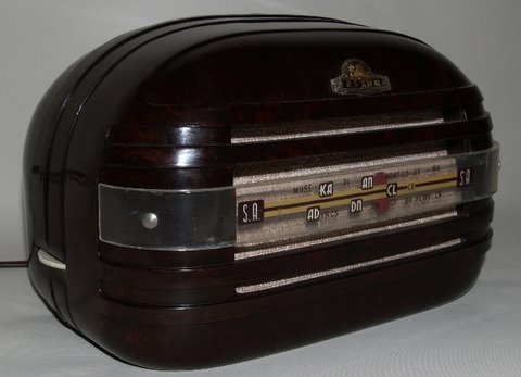 Astor Walnut Bakelite Football Radio